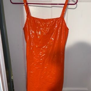 Medium Orange Liquid Mini Dress